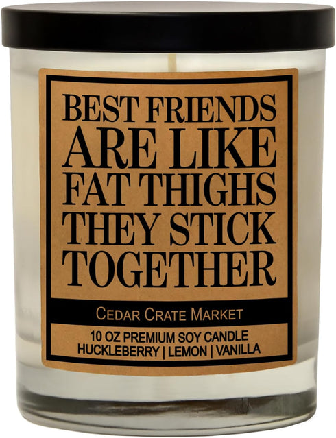 Gift for Best Friend | Funny Scented Candle Gifts for Women, Bestie, BFF, Sister, Coworker - Huckleberry, Lemon, Vanilla