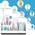 VITVITI Toothbrush Holder for Bathroom - 5 Compartment Organizer for Toothpaste/Vanity Counter, White Resin Marble Color