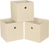 Foldable Storage Cubes Bins, 11 Inch Cloth Storage Box, Fabric Organizer Baskets with Dual Handles, Set of 3