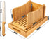 Kitchen Seven 3 Bamboo Bread Slicer with Crumb Tray Bamboo Bread Cutter for Homemade Bread, Loaf Cakes, Bagels Slicer