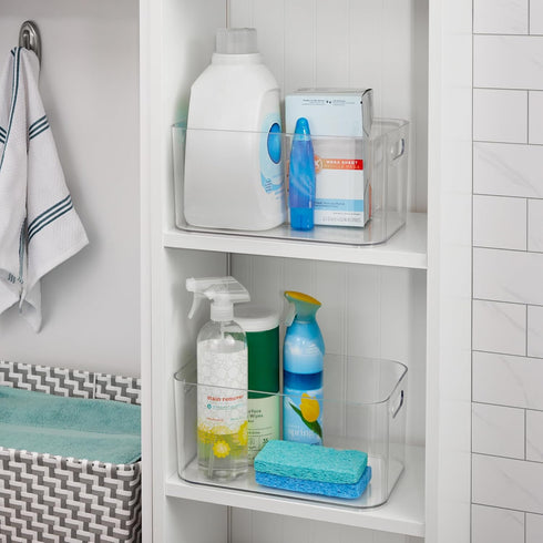 STORi Bliss Clear Plastic Storage Bin, 12” x 8” Pantry Organizers for Kitchen, Laundry, Office