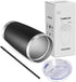 VEGOND 20oz Tumbler with Lid and Straw, Stainless Steel Vacuum Insulated Travel Coffee Mug, Black