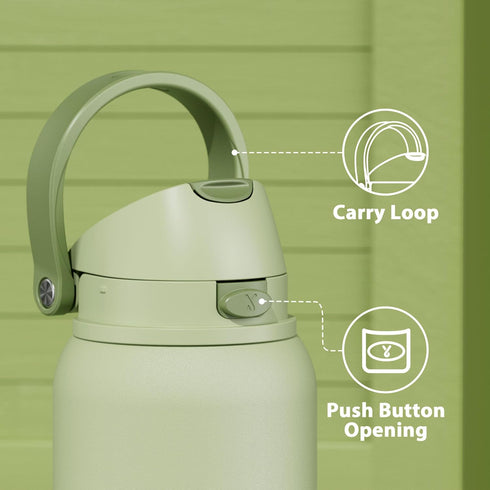 40 oz 2-in-1 24 Insulated Water Bottle with Straw: Meoky Stainless Steel Metal Water Bottle with Lid - Leak Proof, Cold