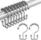 Amazer Shower Curtain Rings - Rust-Resistant Metal Double Hooks for Bathroom Shower Curtain Rod, Chrome, Set of 12