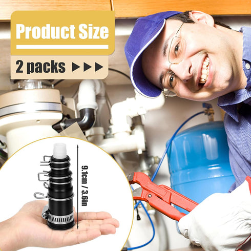2 Set Dishwasher Connector Kit - Dishwasher Drain Hose Adapter with Inlet Connector, Hose Clamp, and Spring Clamps - Dishwasher Drain Connector Compatible with InSinkErator Garbage Disposals DWC-00