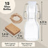 BLUE PANDA 15 Pack Small Swing Top Glass Bottles - 2 oz/60 ml with Lids, Stoppers, Tags & Jute Twine