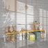 NEX Kitchen Cabinet and Counter Shelf Organizer, Stackable & Expandable, Set of 4, White and Natural, 7.7 x 15.6 x 6.2''