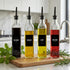 Mlle Label Set 500ml Set 4 Olive Oil & Vinegar Dispenser Bottle with Stainless Steel Pourer, Funnel & Labels - Glass