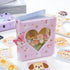 KIGOTWIN 3 Inch Album Album, 40 Photocard Mini Photo Love Heart Hollow Photocard Id Holder Pockets With Pendant (Light