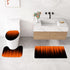 4 Set Set, Set Litabel Pcs Orange and Black Gradient Shower Curtain with Rugs and Toilet Lid Cover, Modern Simple