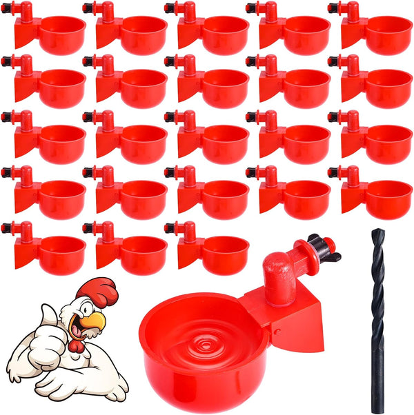 Yrangee Chicken Water Cups, Chicken Waterer 24 Pack, DIY Chicken Water Feeder for