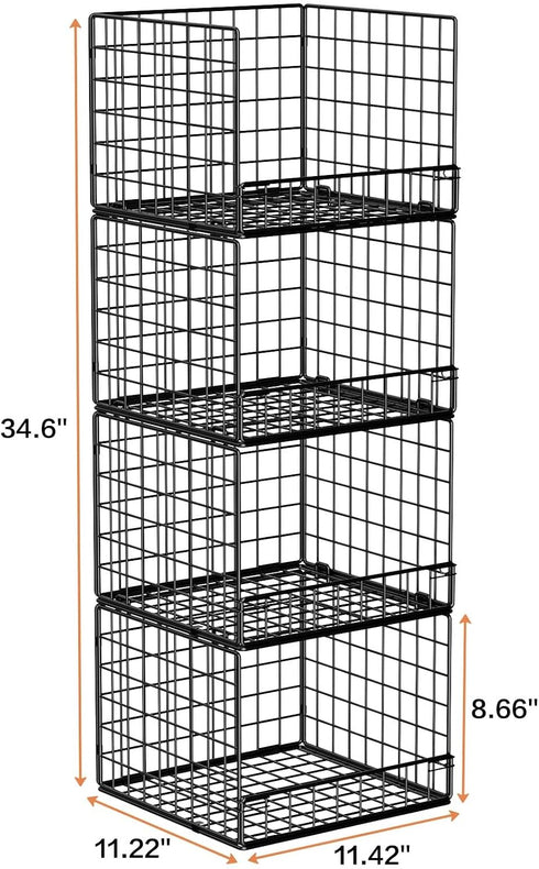 Closet 4-Tier Closet Closet 30022416) Stackable Organizers and Storage Baskets, Shelf Organizer , Space-Saving Clothes