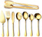 OGORI Gold Serving Utensils Set, 8-Piece Polished Stainless Steel Flatware Include Serving Spoon, Fork, and Knife