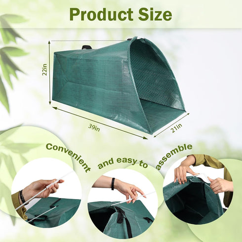 (200L) Leaf collector leaf scoop,Foldable yard waste bag,Extra large lawn bags leaf bags,Heavy leaf pick up tools leaf