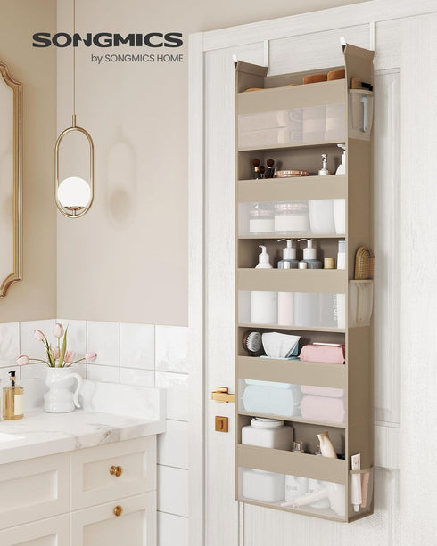 5 5-Tier Summer URDH007Y01 SONGMICS Over The Door Organizer, Hanging Door Organizer with Large Pockets, Fabric Storage
