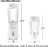 Hamilton Beach Portable Blender for Shakes and Smoothies, 14 Oz BPA Free Travel Cup, 2 Jars, White (51102V)
