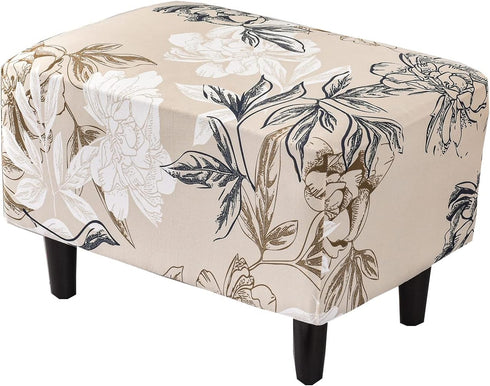 CRFATOP Ottoman Chair Cover Large Ottoman Chair Slipcovers Solid Rectangle Storage Stool
