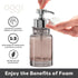 OGGI Glass Foaming Soap Dispenser, 10oz Capacity, Stylish Refillable for Bathroom and Kitchen in Gray/Chrome