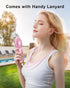 TriPole Mini Handheld Fan, Battery Operated, Portable, Speed Adjustable, USB Rechargeable, Pink for Kids, Women, Men,