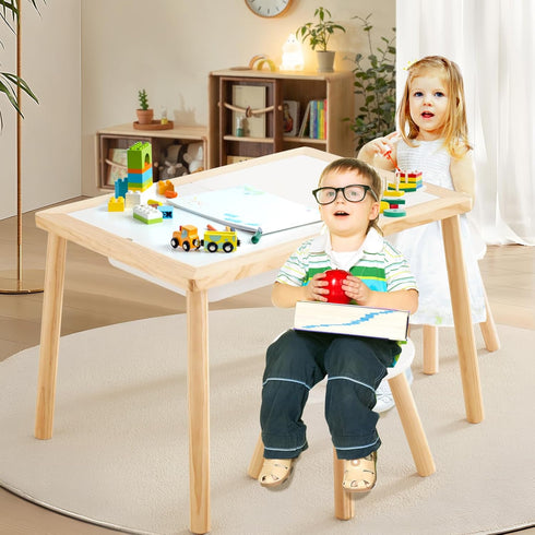 9 Inch 2 pack Beright Wooden Step Stool for Kids, Children's Stool Perfect Matched Sensory Table, Sturdy Sitting Stool