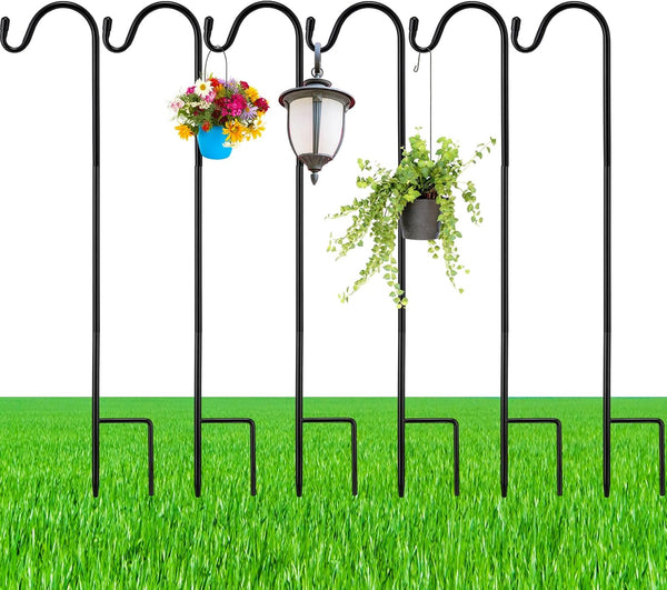 6 Pcs 24 Inch Shepherds Hook for Outdoor Adjustable Bird Feeder Pole
