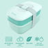 Bentgo Classic Adult Bento Box, Stackable 3-Compartment Lunch Box with Removable Utensil Set, BPA-Free (Coastal Aqua)