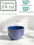 Set 4, 24 oz DOWAN Coffee Mugs of Large Coffee Mugs, Jumbo Soup Mugs With Handles, Ceramic Coffee Cups for Coffee