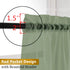 Sage Green Sheer Curtains, 36 inches Long, 2 Panels, Solid Cafe Curtains for Bathroom or Kitchen
