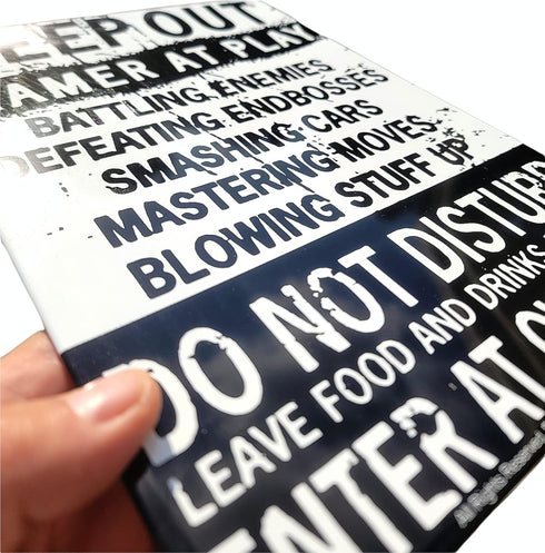 AMERICAN WIT 12" 8" Funny Gamer Decor, 'Keep Out Gamers Only' x Tin Signs, Gaming Do Not Disturb Signs, Funny Video