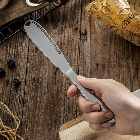 Butter Knife, Stainless Steel Butter Cutter Slicer, 3 In 1 Multi Function Cheese Knife, 2 PCS