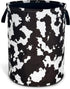 NUTAINLA Cow Texture Laundry Basket Brown White Print Foldable Oxford Cloth Funny Tote