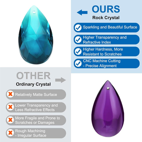 5 Pack 135mm 38mm PATIKIL Teardrop Crystal Chandelier Pendants Beads, Length Chandelier Prisms Parts Ornaments Hanging