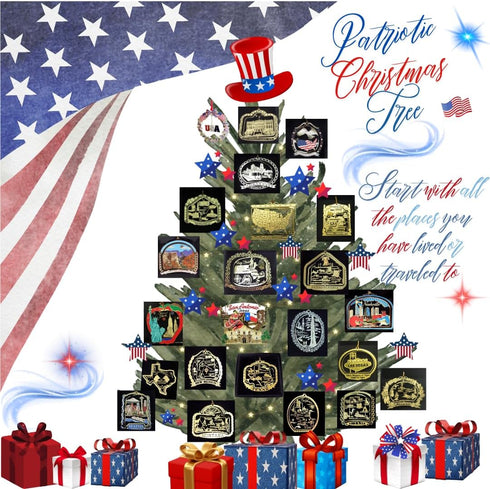 Montana Big Sky Country Brass State Christmas Ornament, Yellowstone, Billings, Glacier National Park + More