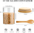 Recceng 6 Pack 17 OZ Set Glass Jars with Bamboo Lids and Spoons for Loose Leaf Tea Storage, Overnight Oat Container