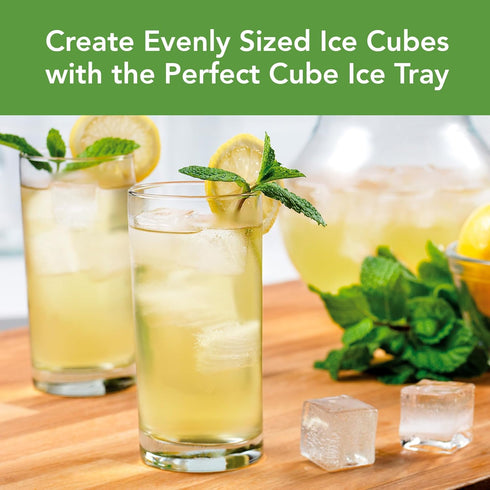 Tovolo Perfect Ice Mold Freezer Tray, Set of 2, 1.25-Inch Cubes for Whiskey, Bourbon, Spirits & Liquor, Stratus Blue,