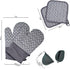 Oven Mitts and Pot Holders Set, 6pcs Thick Cotton Gloves High Heat Resistant with Non-Slip Surface