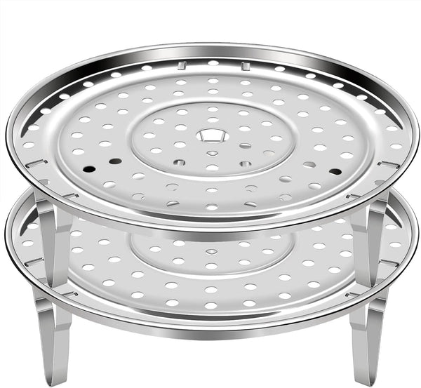Steamer Rack for Cooking, 18/8 Stainless Steel Steaming Rack, 8.5 Inch Steam Tray with Removable Legs