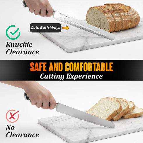 ORVIX 15.6 Inch Bread Knife Extra Long Serrated Knife for Homemade Sourdough Bread Ultra Sharp Stainless Steel Full