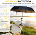 Tarswesi 360 50+ 100cm/39.4in Chair Umbrella with Universal Clamp, Double Canopy Sunshade, Adjustable Swivel, UPF UV