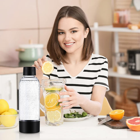 meekoo 4 Pcs Soda Carbonating Bottles, Clear Soda Maker Bottle, Compatible with Isoda Drinkmate Maker for Home Party