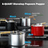 Cook N Home 6-Quart Aluminum Stovetop Popcorn Popper with Crank, Red Popcorn Pot