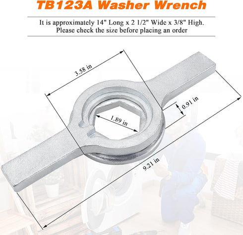 Blutoget TB123A Washer Spanner Wrench, Replacement for GE Whirlpool Washing Machine Tub Nut Wrench