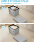 17 Inches Ottoman with Storage Foot Stool, Folding Storage Ottomans, Leather Upholstered Ottoman Foot Rest with Side