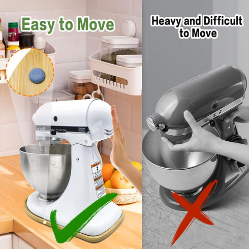 Bamboo Mixer Slider Compatible with Kitchenaid 6/7/8 Quart Bowl-Lift Stand Mixer, KN256WW Kitchen Attachment Sliding Mat