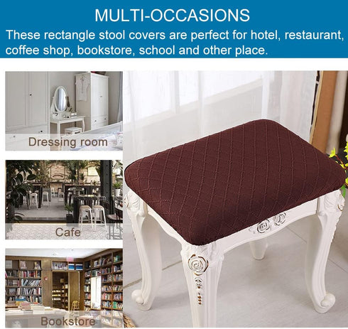 Rectangle,4 Pack Counter ANWUCHEN Stool Covers Stretch Rectangle Bar Stool Covers Elastic Vanity Stool Cover Jacquard