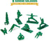Yoga Joes Series 1 Green Toy Soldiers, Set of 9 Army Men Yoga Pose Figurines for Home or Office Decor