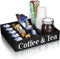 Soaoo Coffee Station Organizer with 4 Removable Dividers, Wooden Adjustable Coffee Pod Holder for Home Office Kitchen
