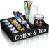 Soaoo Coffee Station Organizer with 4 Removable Dividers, Wooden Adjustable Coffee Pod Holder for Home Office Kitchen