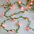 30 Cherry Blossom Decor Flower String Lights Vines with Fairy Lights Christmas, LED Copper with Remote Control Battery