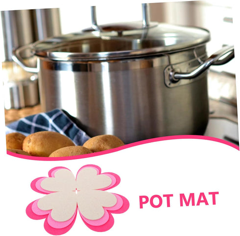 6pcs Nonstick Pan Protector Cup Coasters, Anti-Slip Cutlery Placemat Table Mat for Stacking Pot Cushion